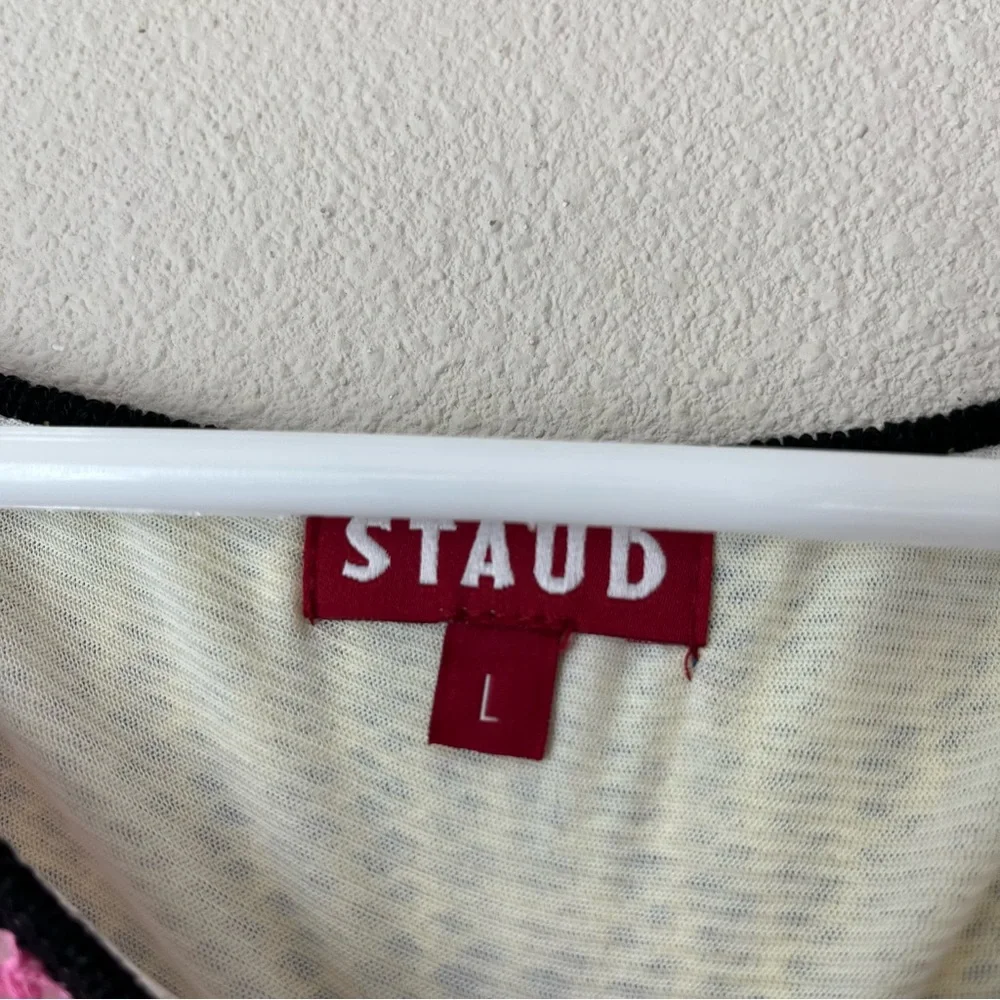 STAUD Women’s Large Limousin Stripe Crochet Crop Top Multicolor - Picture 5 of 10